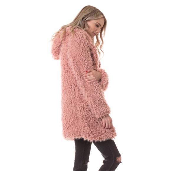 🎉HP🎉5⭐️Lovely Textured Faux Hooded Coat - Picture 3 of 6